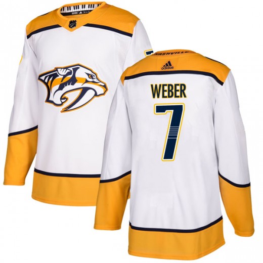 Men's Adidas Nashville Predators Yannick Weber White Away Jersey ...